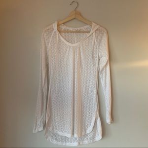 Athleta Riviera white burnout hooded swim cover-up